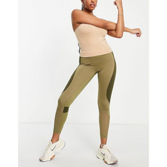 ASOS 4505 Hourglass color block 7/8 leggings in polyester - KHAKI - Picture 2 of 8